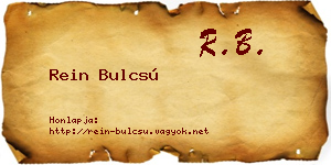 Rein Bulcsú névjegykártya